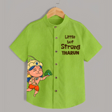 Little but Strong – Personalized   Shirt - LIME GREEN - 0 - 6 Months Old (Chest 23")