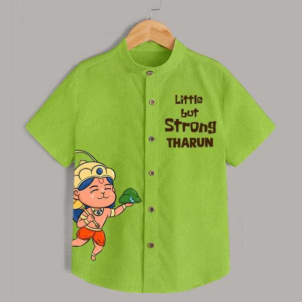 Little but Strong – Personalized   Shirt - LIME GREEN - 0 - 6 Months Old (Chest 23")