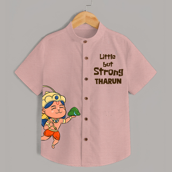 Little but Strong – Personalized   Shirt - PEACH - 0 - 6 Months Old (Chest 23")
