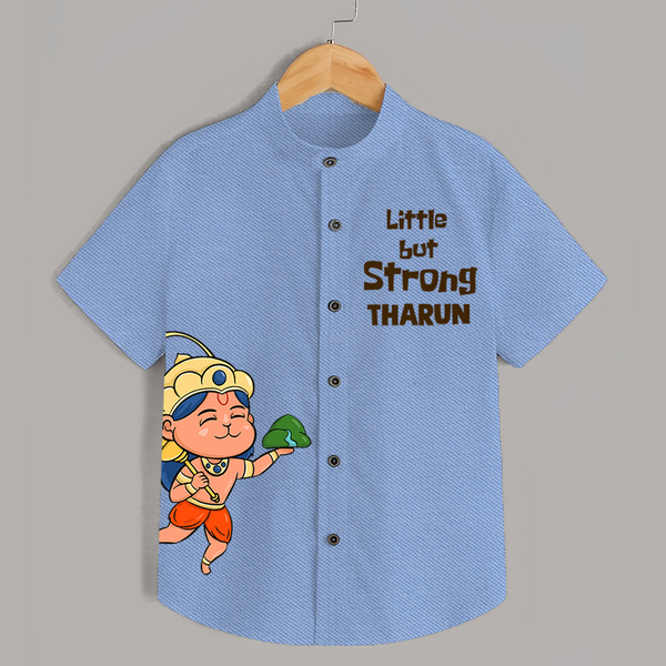 Little but Strong – Personalized   Shirt - SKY BLUE - 0 - 6 Months Old (Chest 23")