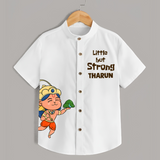 Little but Strong – Personalized   Shirt - WHITE - 0 - 6 Months Old (Chest 23")