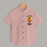 Blessed by Hanuman – Personalized   Shirt - PEACH - 0 - 6 Months Old (Chest 23")