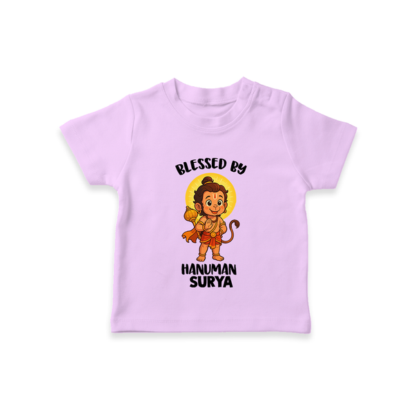 Blessed by Hanuman – Personalized Baby T-Shirt - LILAC - 0-5 Months Old (Chest 17")