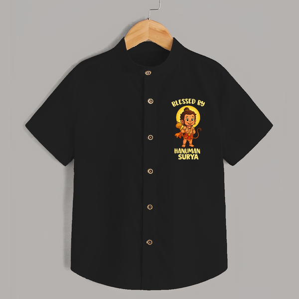Blessed by Hanuman – Personalized   Shirt - BLACK - 0 - 6 Months Old (Chest 23")