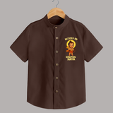 Blessed by Hanuman – Personalized   Shirt - CHOCOLATE BROWN - 0 - 6 Months Old (Chest 23")