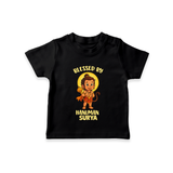Blessed by Hanuman – Personalized Baby T-Shirt - BLACK - 0-5 Months Old (Chest 17")