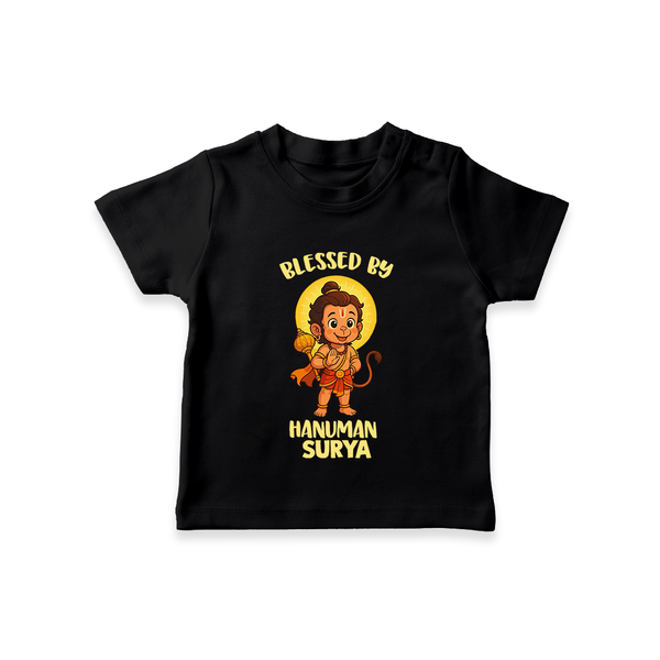 Blessed by Hanuman – Personalized Baby T-Shirt - BLACK - 0-5 Months Old (Chest 17")
