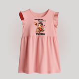 Flying High with Bajrang Power – Personalized   Baby Frock - BABY PINK - 0 - 3 Months Old (Chest 17")