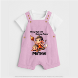 Flying High with Bajrang Power – Personalized Baby Dungaree - BABY PINK - 0 - 5 Months Old (Chest 18")