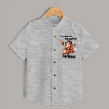 Flying High with Bajrang Power – Personalized   Shirt - GREY - 0 - 6 Months Old (Chest 23")