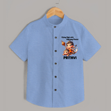 Flying High with Bajrang Power – Personalized   Shirt - SKY BLUE - 0 - 6 Months Old (Chest 23")
