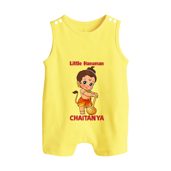 Bal Hanuman Inspired Baby Romper Suit - PASTEL YELLOW - New Born (Chest 18")
