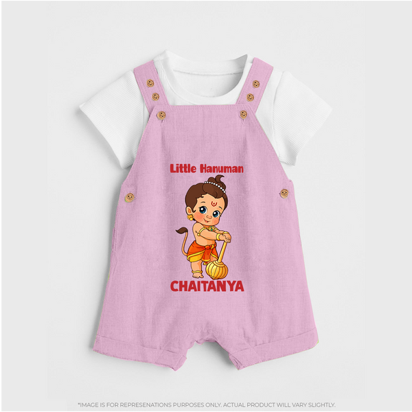 Bal Hanuman Inspired Baby Dungaree - BABY PINK - 0 - 5 Months Old (Chest 18")