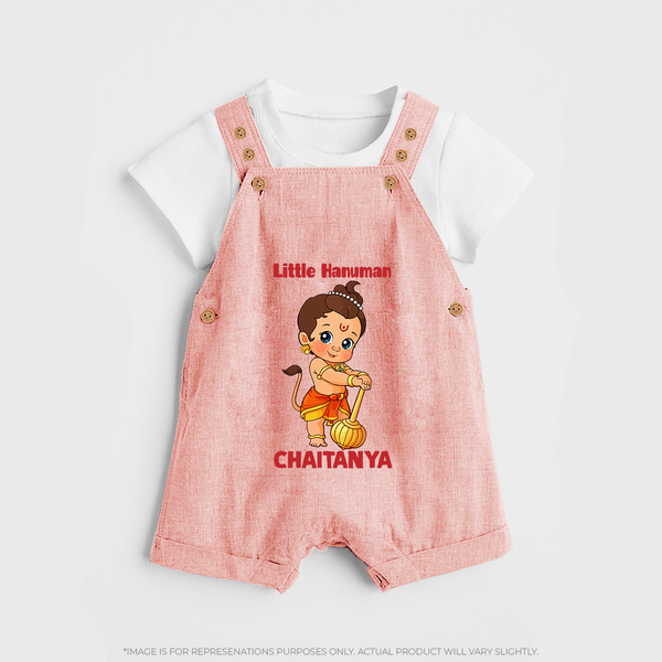 Bal Hanuman Inspired Baby Dungaree - PEACH - 0 - 5 Months Old (Chest 18")