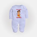 Bal Hanuman Inspired Baby Fullbody Suit - BABY BLUE - New Born (Chest 7.5")