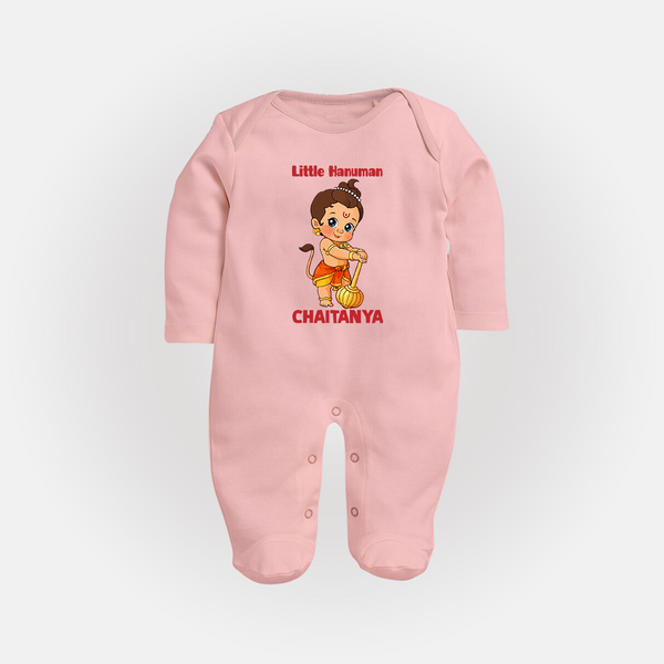 Bal Hanuman Inspired Baby Fullbody Suit - BABY PINK - New Born (Chest 7.5")