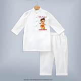 Bal Hanuman Inspired   Kurta - WHITE - 3 - 6 Months Old (Chest 24", Kurta Length 14'', Waist 19", Pant Length 14")