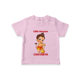 Bal Hanuman Inspired Baby T-Shirt - BABY PINK - 0-5 Months Old (Chest 17")