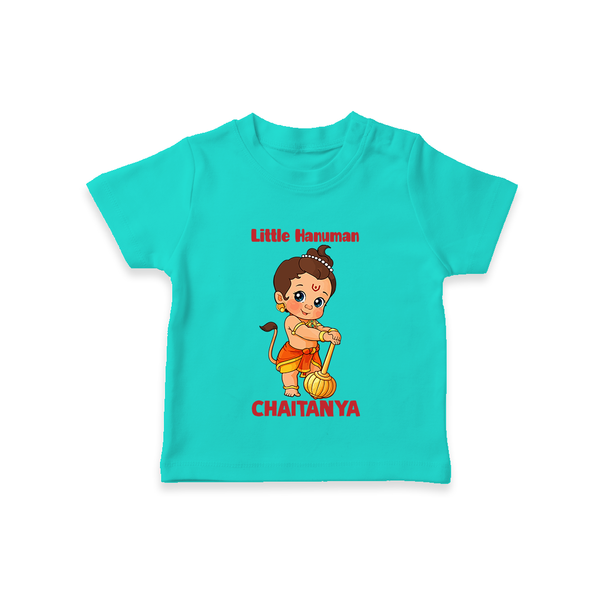 Bal Hanuman Inspired Baby T-Shirt - TEAL - 0-5 Months Old (Chest 17")