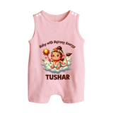Baby with Bajrang Energy – Personalized Baby Romper Suit - BABY PINK - New Born (Chest 18")