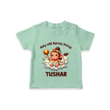 Baby with Bajrang Energy – Personalized Baby T-Shirt - MINT GREEN - 0-5 Months Old (Chest 17")