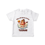 Baby with Bajrang Energy – Personalized Baby T-Shirt - WHITE - 0-5 Months Old (Chest 17")