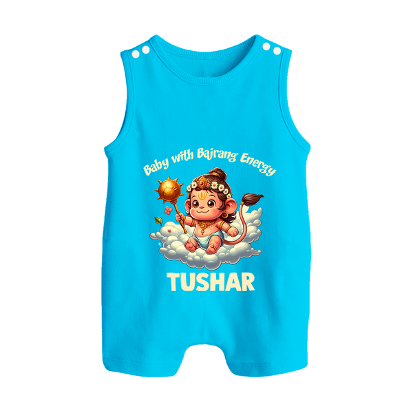 Baby with Bajrang Energy – Personalized Baby Romper Suit - SKY BLUE - New Born (Chest 18")