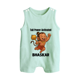 Tail Power Activated – Personalized Baby Romper Suit - MINT GREEN - New Born (Chest 18")