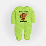 Tail Power Activated – Personalized Baby Fullbody Suit - LIME GREEN - New Born (Chest 7.5")