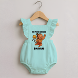 Tail Power Activated – Personalized   Romper Frock - MINT GREEN - 0 - 3 Months Old (Chest 19")