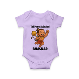 Tail Power Activated – Personalized Baby Romper - LILAC - New Born (Chest 14")