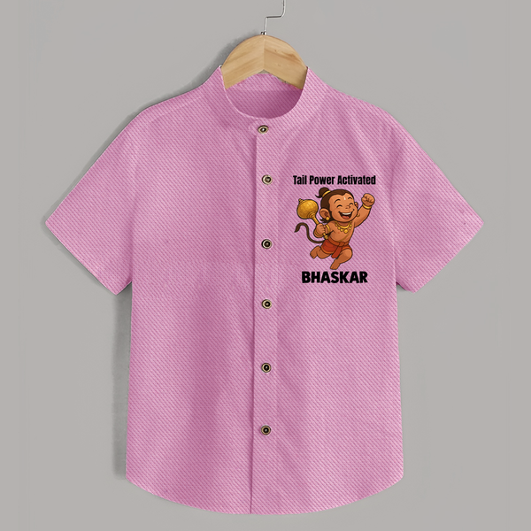 Tail Power Activated – Personalized   Shirt - BABY PINK - 0 - 6 Months Old (Chest 23")
