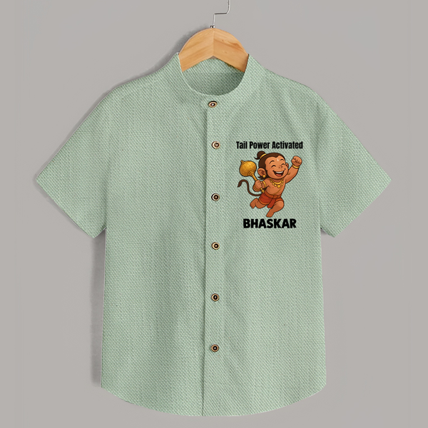 Tail Power Activated – Personalized   Shirt - MINT GREEN - 0 - 6 Months Old (Chest 23")