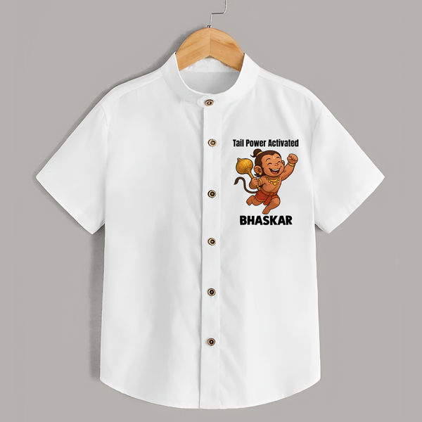 Tail Power Activated – Personalized   Shirt - WHITE - 0 - 6 Months Old (Chest 23")