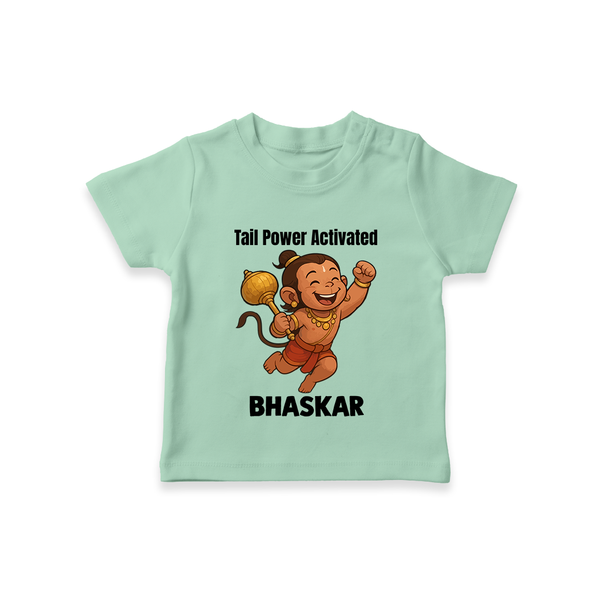 Tail Power Activated – Personalized Baby T-Shirt - MINT GREEN - 0-5 Months Old (Chest 17")
