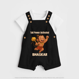 Tail Power Activated – Personalized Baby Dungaree - BLACK - 0 - 5 Months Old (Chest 18")