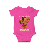 Tail Power Activated – Personalized Baby Romper - HOT PINK - New Born (Chest 14")