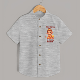 Mini Bajrang in Training – Personalized   Shirt - GREY - 0 - 6 Months Old (Chest 23")