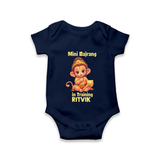 Mini Bajrang in Training – Personalized Baby Romper - NAVY BLUE - New Born (Chest 14")