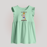 Lord Hanuman – Personalized   Baby Frock - MINT GREEN - 0 - 3 Months Old (Chest 17")