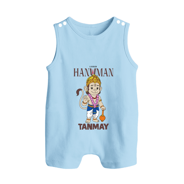 Lord Hanuman – Personalized Baby Romper Suit - BABY BLUE - New Born (Chest 18")