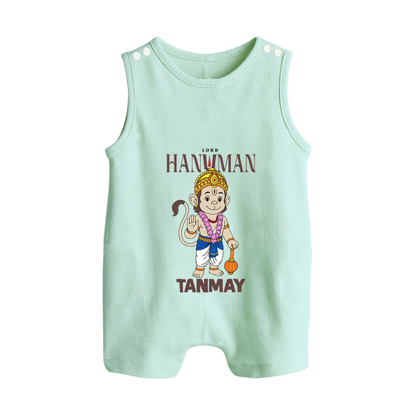 Lord Hanuman – Personalized Baby Romper Suit - MINT GREEN - New Born (Chest 18")