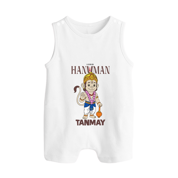 Lord Hanuman – Personalized Baby Romper Suit - WHITE - New Born (Chest 18")