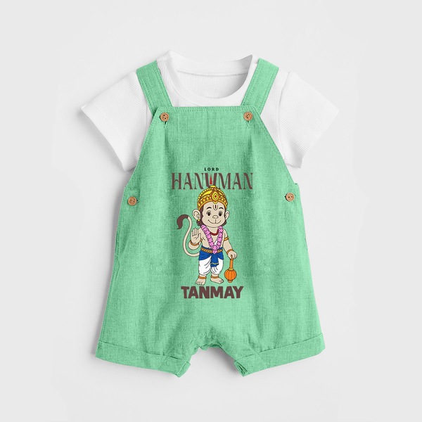 Lord Hanuman – Personalized Baby Dungaree - GREEN - 0 - 5 Months Old (Chest 18")