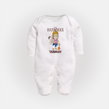 Lord Hanuman – Personalized Baby Fullbody Suit - WHITE - New Born (Chest 7.5")