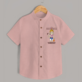 Lord Hanuman – Personalized   Shirt - PEACH - 0 - 6 Months Old (Chest 23")