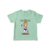 Lord Hanuman – Personalized Baby T-Shirt - MINT GREEN - 0-5 Months Old (Chest 17")
