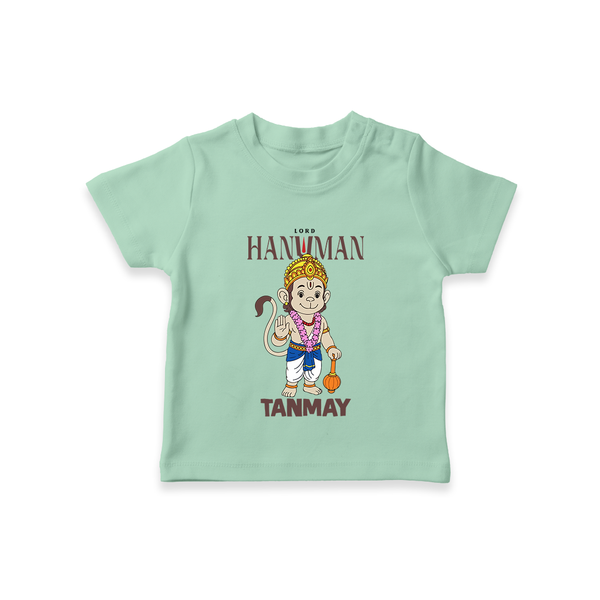 Lord Hanuman – Personalized Baby T-Shirt - MINT GREEN - 0-5 Months Old (Chest 17")