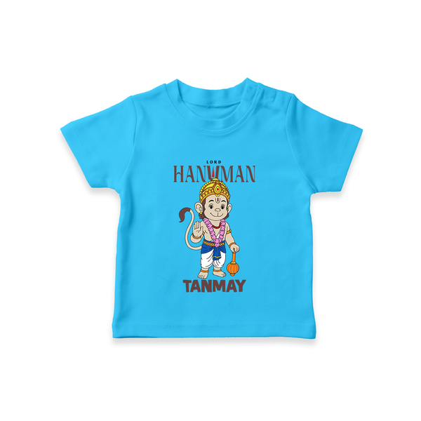 Lord Hanuman – Personalized Baby T-Shirt - SKY BLUE - 0-5 Months Old (Chest 17")
