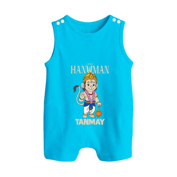 Lord Hanuman – Personalized Baby Romper Suit - SKY BLUE - New Born (Chest 18")